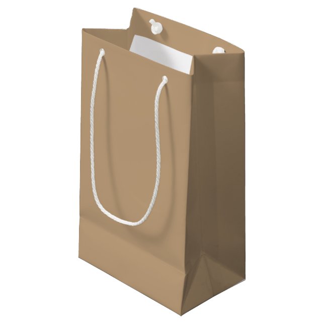 Solides Grau Orange Kleine Geschenktüte (Vorderseite Schrägansicht)