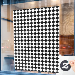 Solides Schwarz-Weiß-Chevron-Muster Fensteraufkleber