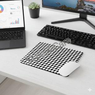 Solides Schwarz-Weiß-Chevron-Muster Mousepad