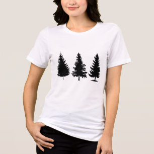 Solides Schwarzes Weihnachtsbaum-Set Tri-Blend Shirt