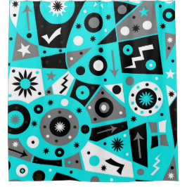 Solidus Blue Geometric Duschvorhang