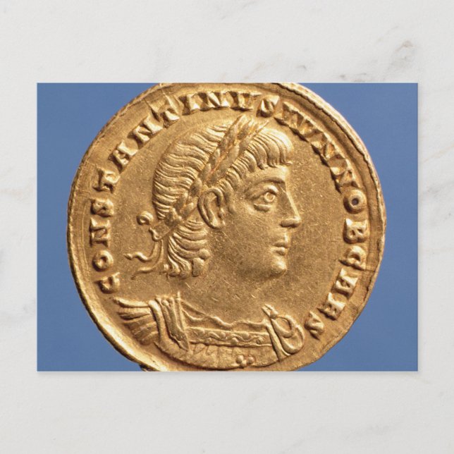 Solidus of Constantine II Caesar cuirassed Postkarte (Vorderseite)