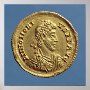 Solidus von Honoriusdrapen, gerupft Poster