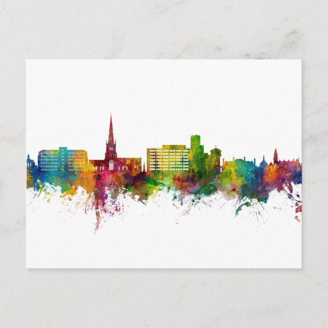 Solihull England Skyline Postkarte (Vorderseite)