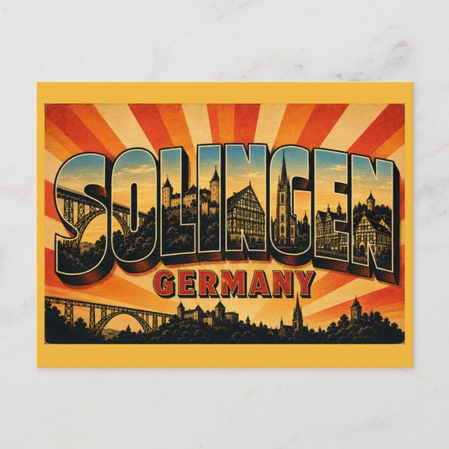 Solingen Deutschland Burg Postkarte (Vorderseite)