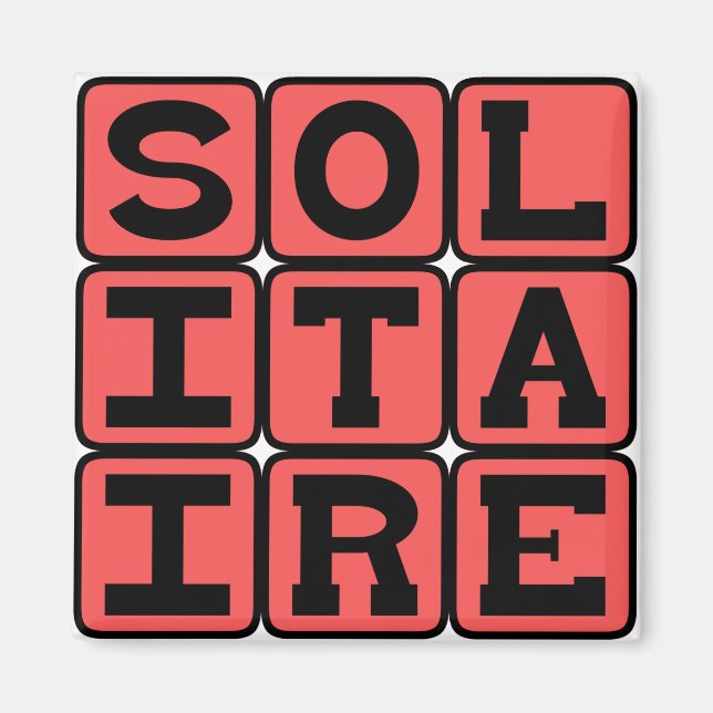 Solitaire, Ein-Personen-Kartenspiel Magnet (Vorne)
