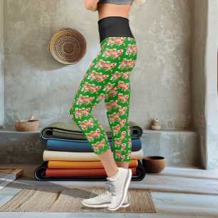 Solitaire Game Cards Cat Capri Leggings