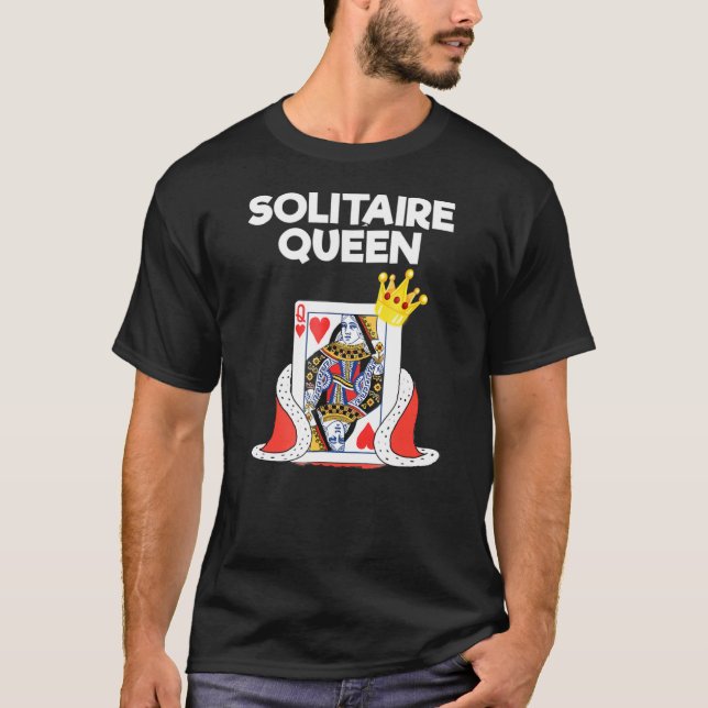Solitaire - Queen - Card Game T-Shirt (Vorderseite)