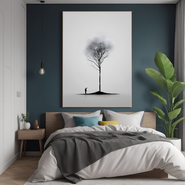 Solitaire Reflexion Minimalistische Schwarz-Weiß-K Poster (Von Creator hochgeladen)