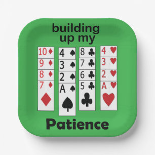 Solitaire-Spiel: Meine Geduld aufbauend Gamer-Part Pappteller