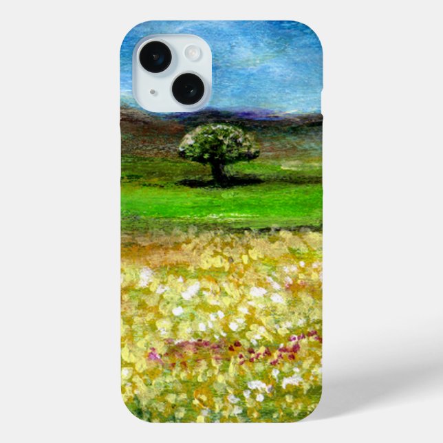 SOLITÄRISCHER BAUM IM BEREICH DER GELBEN BLUME, TU Case-Mate iPhone HÜLLE (Rückseite)