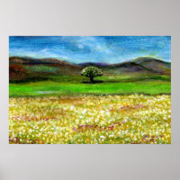 SOLITÄRISCHER BAUM IM BEREICH DER GELBEN BLUME, TU