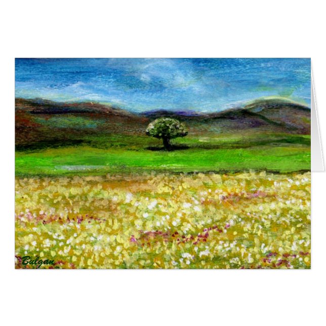 SOLITÄRISCHER BAUM IM FELD, TUSKAN (Vorderseite (Horizontal))