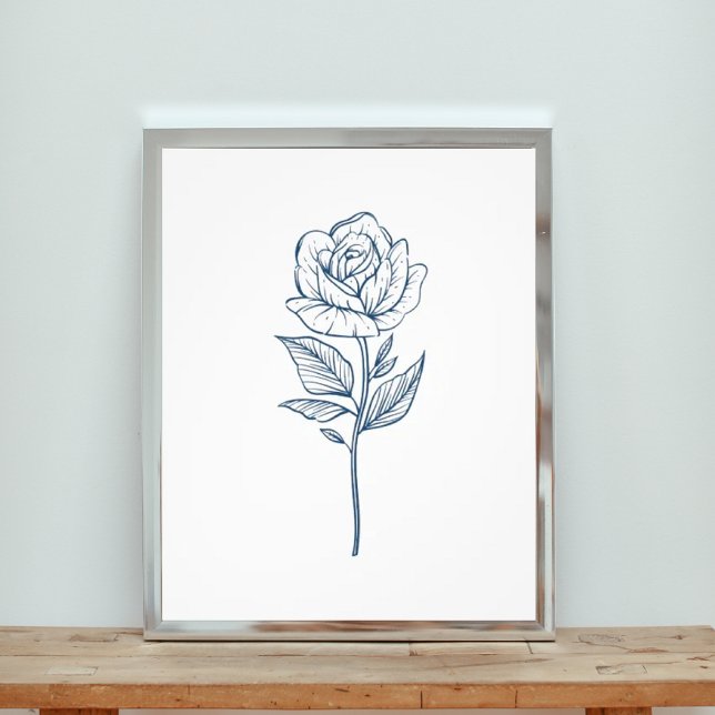 Solitary Elegance: Ein Single Blue Rose Fotodruck (Von Creator hochgeladen)
