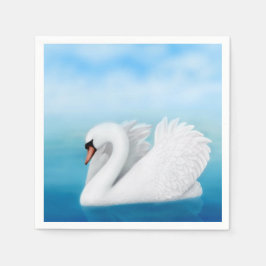 Solitary Mute Swan Paper Napkins Serviette