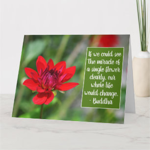 Solitary Red Dahlia Blume Wisley Motivierend Car Karte