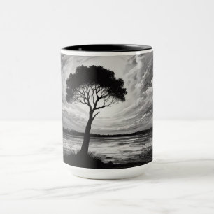 Solitary Sentinel ein majestätischer Baum gegen ei Tasse