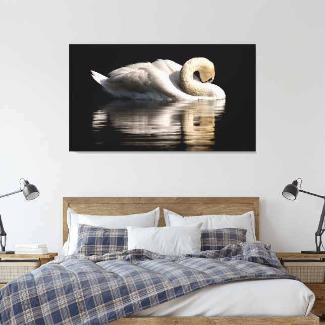 Solitary Swan Leinwanddruck (Insitu (Schlafzimmer))