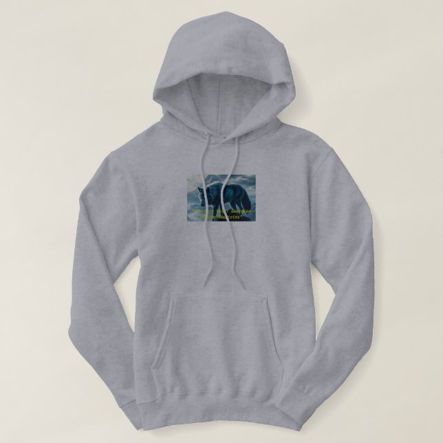 "Solitary Wolf: Guardian of the Mountains" Hoodie (Design vorne)