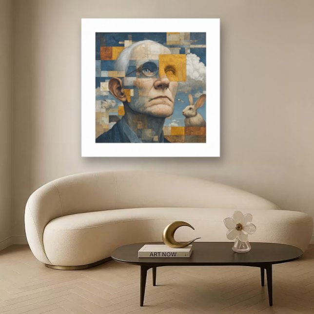 Solitude - a modern take on a Cubism Art Portrait Poster (Von Creator hochgeladen)