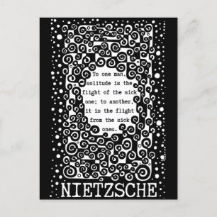 SOLITUDE schwarz-weiß Zitat von Nietzsche Postkarte