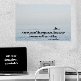 Solitude Thoreau Zitat Ocean Kayaking Blau Poster