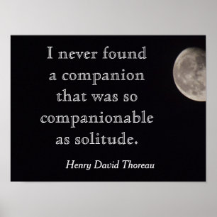 Solitude Zitat - Henry David Thoreau - Druck Poster