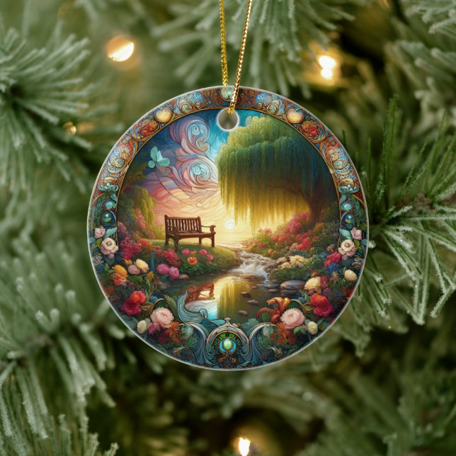 Solitudes Sanctuary Ein Keramik Weg zum Nachdenken Keramik Ornament (Baum)