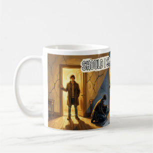 Soll ich bleiben oder gehen: Kreuzungswahl-Tasse Kaffeetasse