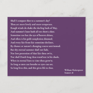 Soll ich dich mit einem Sommertag vergleichen? Son Postkarte