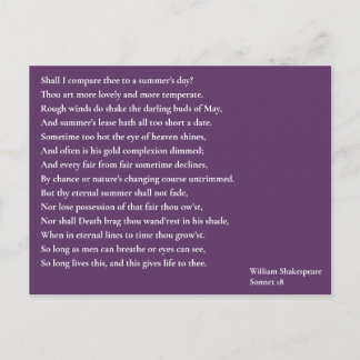 Soll ich dich mit einem Sommertag vergleichen? Son Postkarte