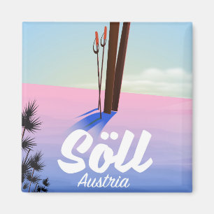 Söll, Österreich Skireiseplakat Magnet