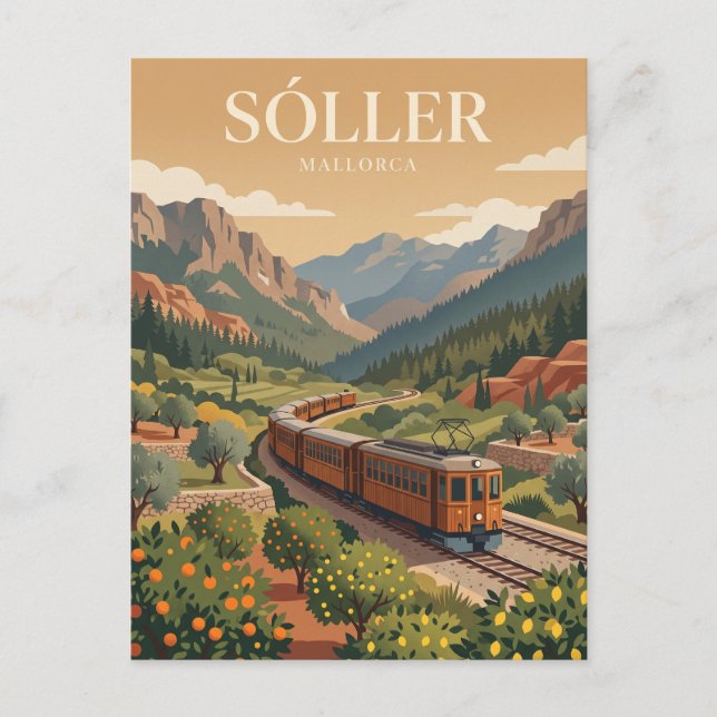 Sóller-Bahn Spanien Postkarte (Vorderseite)