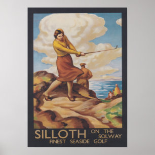 Sollith on Solway, England, Vintager Golf Poster
