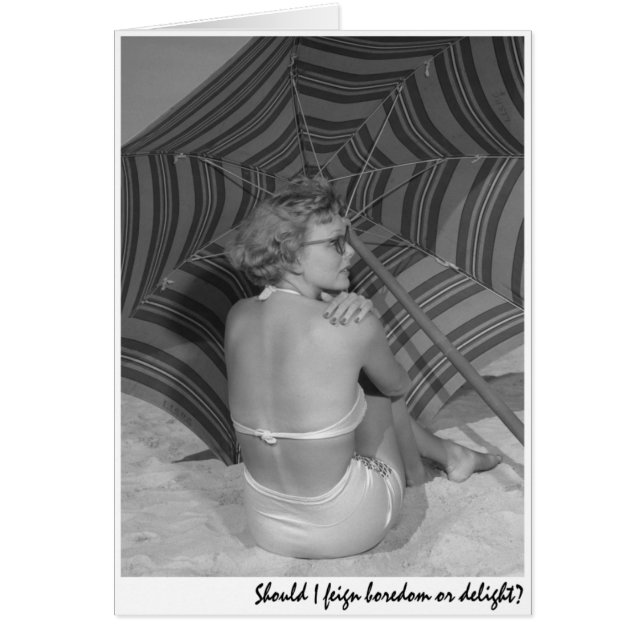 "Sollte ich Langeweile oder Freude vortäuschen? " (Vorne)