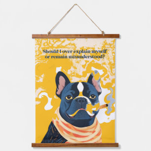 Sollte ich mich übertreiben erklären wandteppich mit holzrahmen