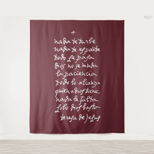 Solo Dios basta (Lass nichts stört dich) Wandteppich (Vorderseite)