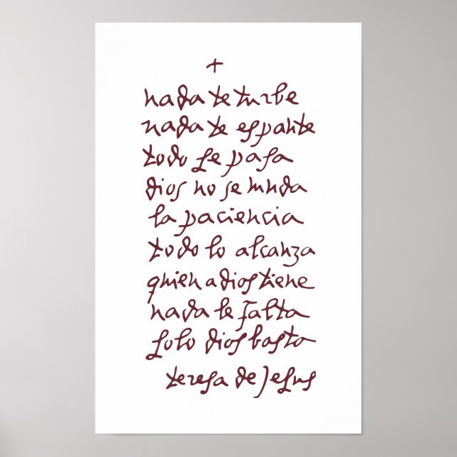 Solo Dios basta (Let nothing disturb thee) Poster (Vorne)