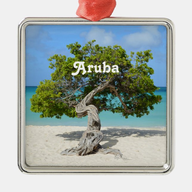 Solo- Divi Divi Baum in Aruba Ornament Aus Metall (Vorne)