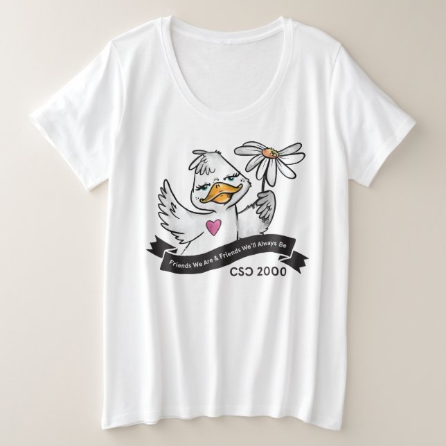 Solo-Ducky-Muster Große Größe T-Shirt (Design vorne)