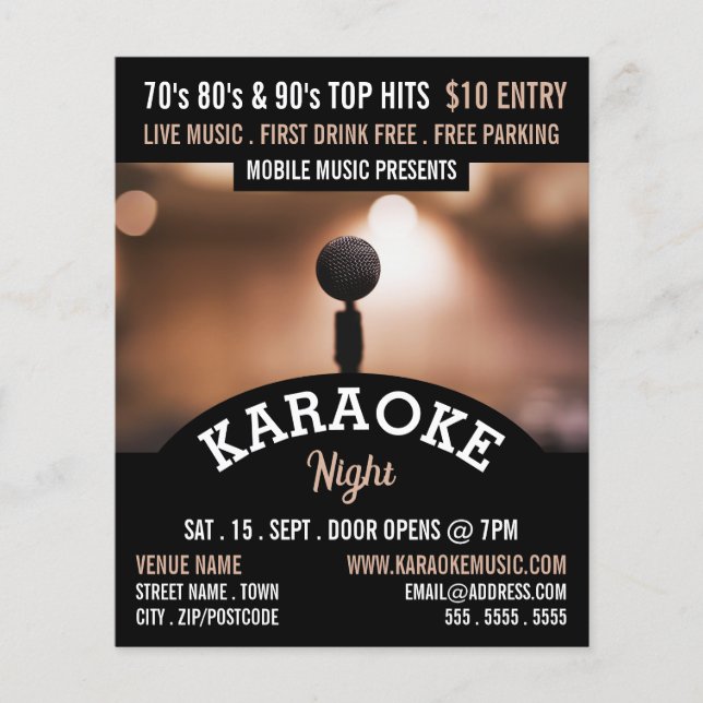 Solo Microphone, Karaoke-Eventwerbung Flyer (Vorne)