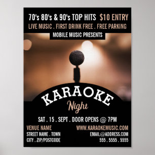 Solo Microphone, Karaoke-Eventwerbung Poster