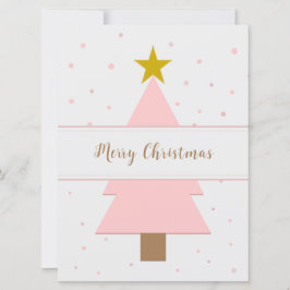 Solo Pink Weihnachtsbaum und Golden Star Flat Card
