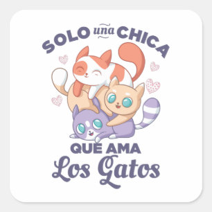Solo una Chica que ama los Gatos Quadratischer Aufkleber