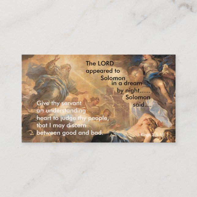 Solomans Traum - kleine Gebets-Karte Telefonnummerkarte (Vorderseite)