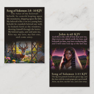 Solomon 2:8-10, 13 und John 6:40 KJV Card Visitenkarte