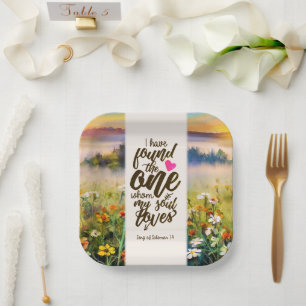 Solomon 3:4 Ich habe die Eine Bibel gefunden Pappteller