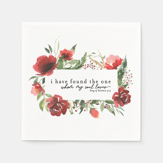 Solomon 3:4 Ich habe die Eine Hochzeit gefunden Serviette (Vorderseite)