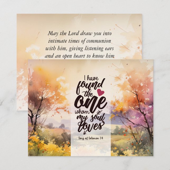 Solomon 3:4 Lied fand ich die One Bible Card (Vorne/Hinten)