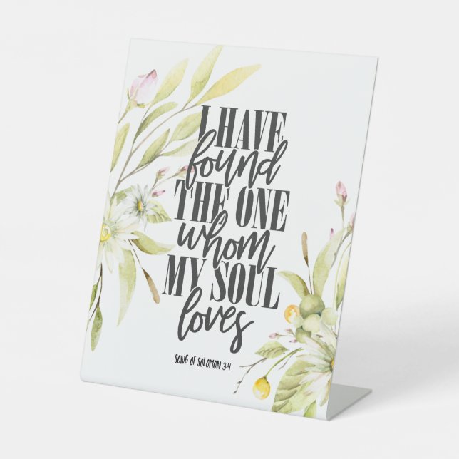 Solomon 3:4 Wildblumen Hochzeit der Bibel Sockelschild (Vorderseite)